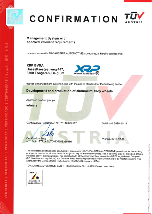 Belgium Testing Certificate