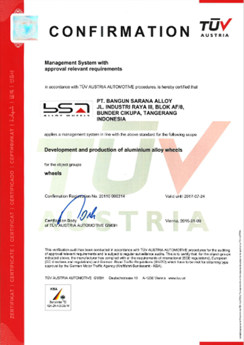 Indonesia Testing Certificate