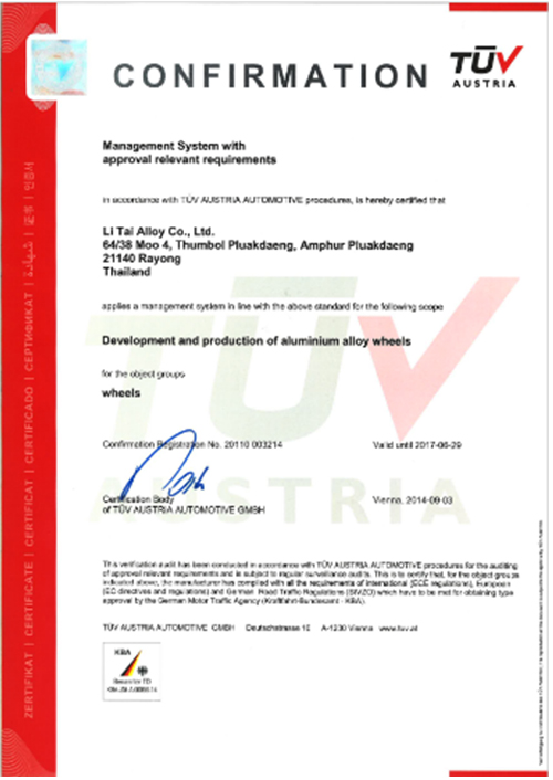 Thailand Testing Certificate