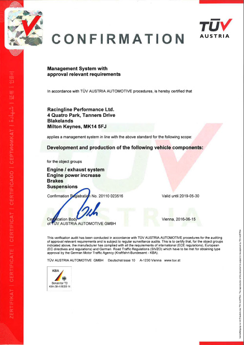 UK Testing Certificate